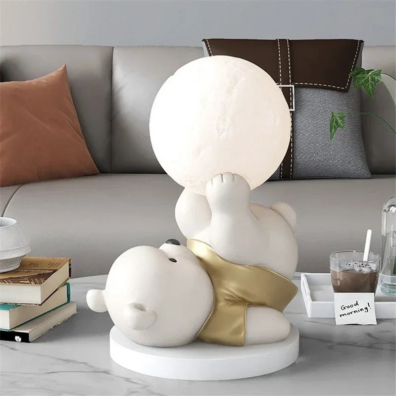 DecorBites™ Bear Table Lamp: Cartoon Animal Sculpture Desk Light - Nordic Style Home Decor Gift