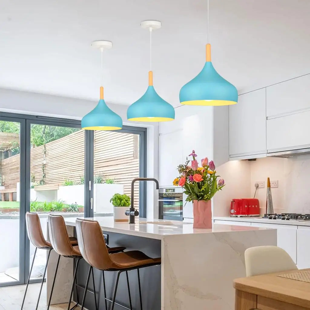 DecorBites™ Blue Nordic Pendant Lights E27 Modern Hanging Lamps for Living Dining Kitchen