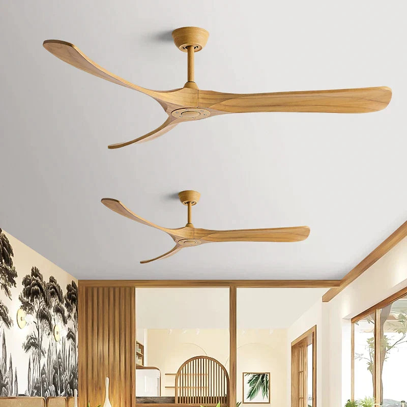 DecorBites™ 70" Black American Modern Wooden Blade Ceiling Fan for Indoor Restaurant