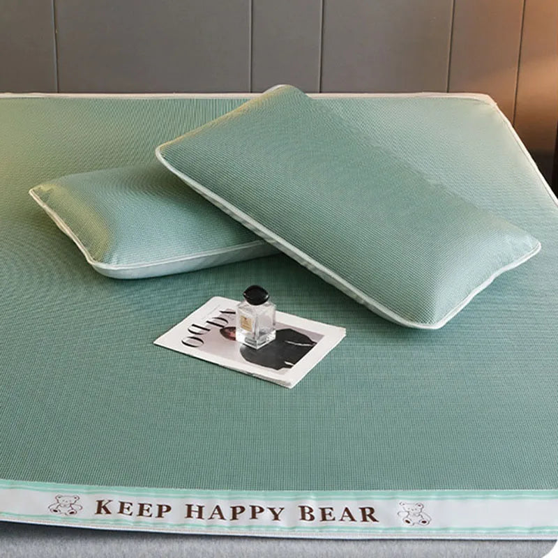 DecorBites™ 1800D Cooling Fibres Bed Mat & Pillowcases Set for Summer Nights