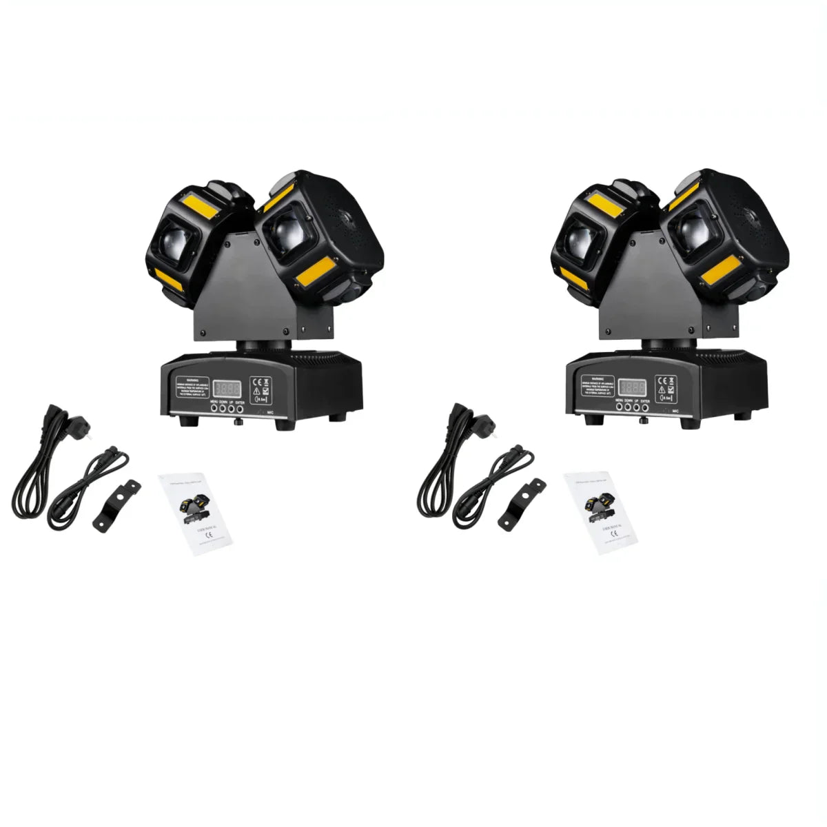 DecorBites™ 8x12W RGBW 140W Dual Head LED Beam & Strobe & Laser 3-in-1 DJ Light