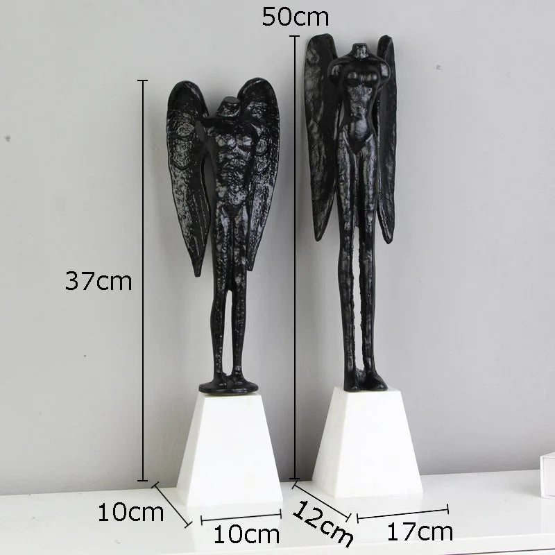 DecorBites™ Angel Abstract Figures Sculpture Cast Iron Home Decor Statue Craft
