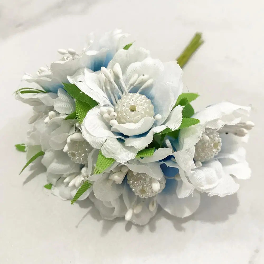DecorBites™ Blue Flower Cherry Stamen Berries Bundle for DIY Christmas Wedding Decor