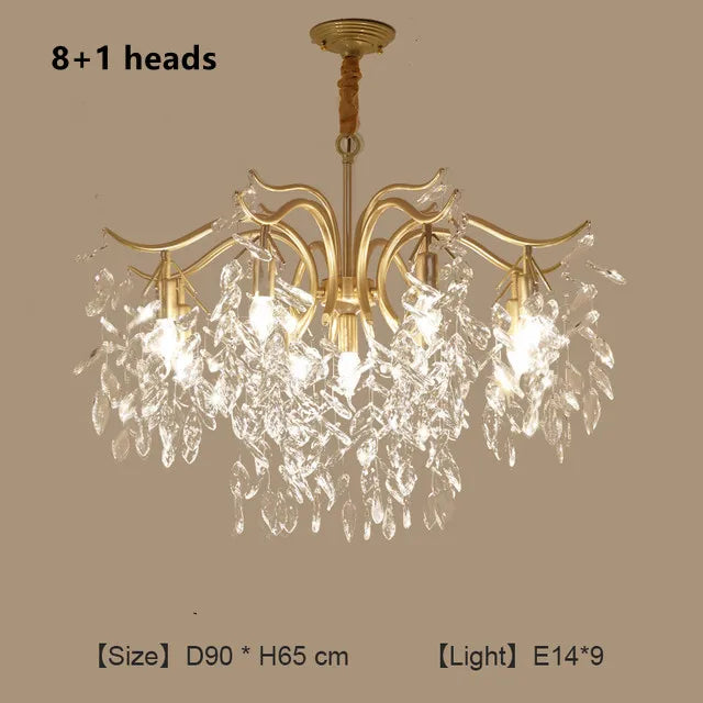 DecorBites™ Crystal Chandelier: Modern Luxe LED Branch Lighting for Living Room and Bedroom.