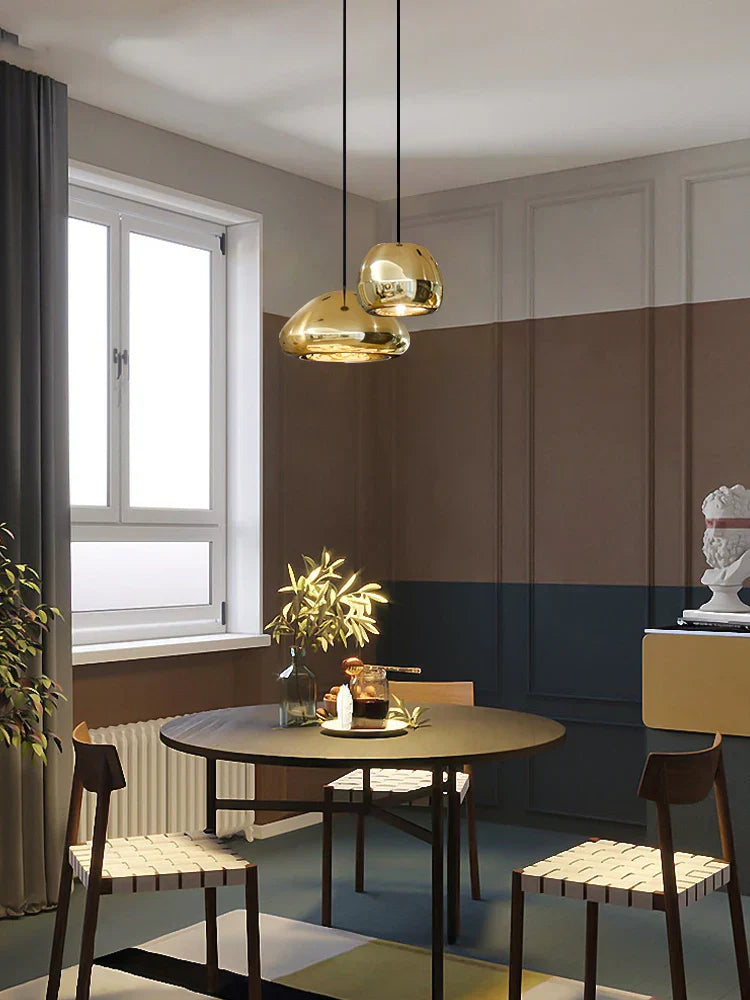 DecorBites™ Glass Gold Ceiling Pendant Lamps LED Dining Bar Kitchen Lighting Fashion Lustres