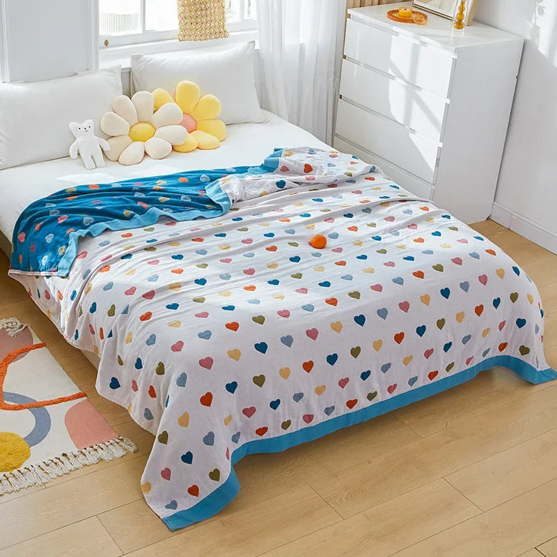 DecorBites™ Cartoon Lion Cotton Throw Blanket for Bed & Sofa