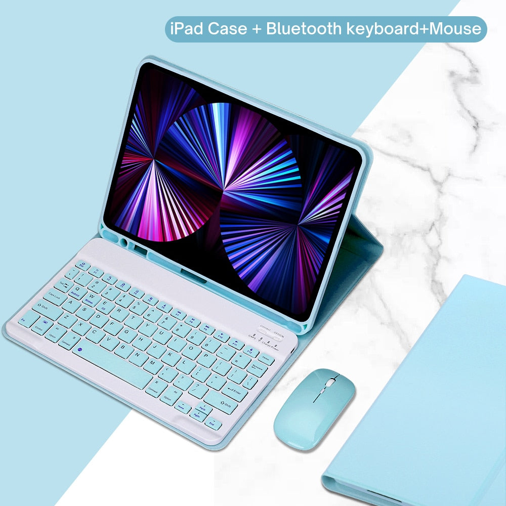 PU Leather iPad Case with Stand and Keyboard