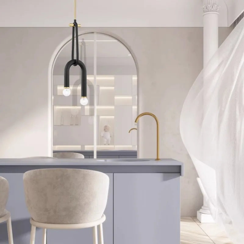 DecorBites™ LED Tube Chandelier Lighting High Ceiling Lustre Hanging Lamps for Home Deco