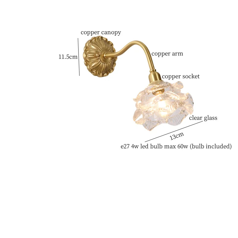 DecorBites™ Copper Arm LED Wall Lamp for Stair, Bedroom, Living Room, Bathroom Mirror Light