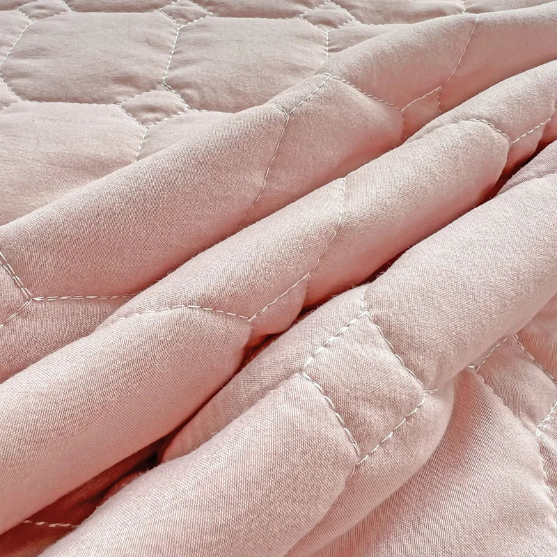 DecorBites™ Korean Princess Bedding Set: Flowers, Lace, Ruffles, Embroidery, Quilted, Duvet Cover, Bedspread