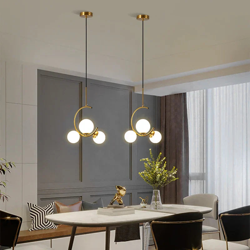 DecorBites™ Glass Ball LED Chandelier for Dining Room, Kitchen, Bedroom, Bar