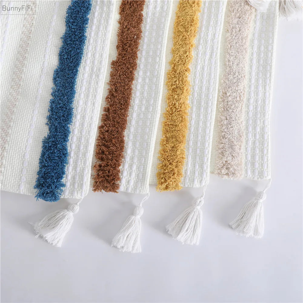 DecorBites™ Boho Woven Tassel Tufted Throw Pillow Case for Sofa Bed Chair