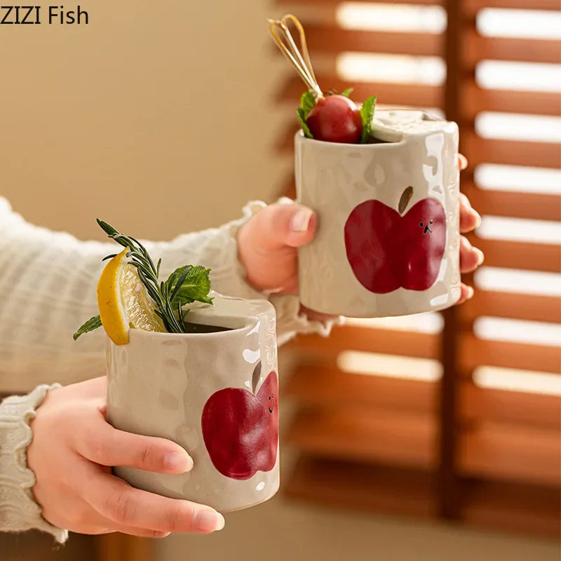 DecorBites™ Bowknot Pattern Porcelain Coffee Mug, Cute Cartoon Design, Ideal for Tea and Juice.
