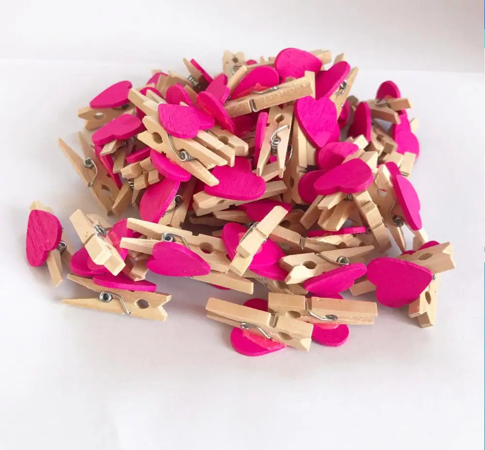DecorBites™ 50-Piece Mini Wooden Clips for Photos Crafts, 25mm Small Clothespin Decoration