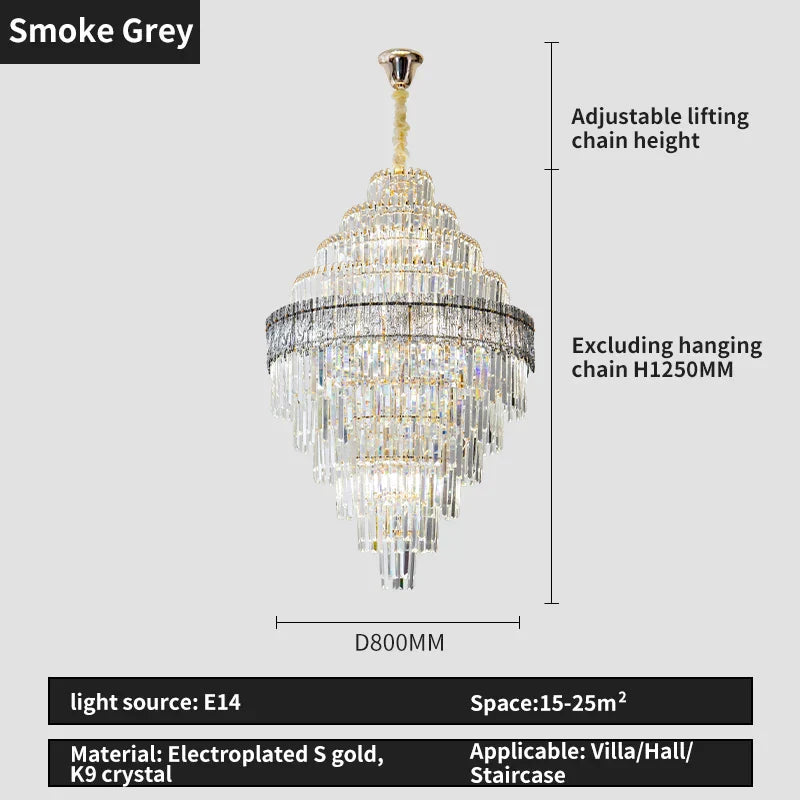 DecorBites™ Elegant Crystal Chandelier: Modern European Lighting for Living, Dining & Bedroom