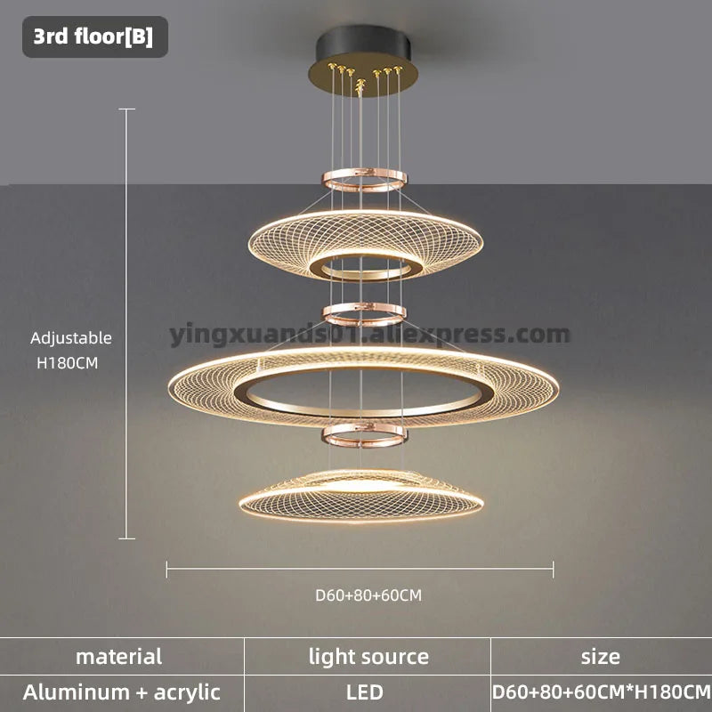 DecorBites™ Double Pendant Chandeliers LED Hanging Ceiling Lamp for Living Room Kitchen Island