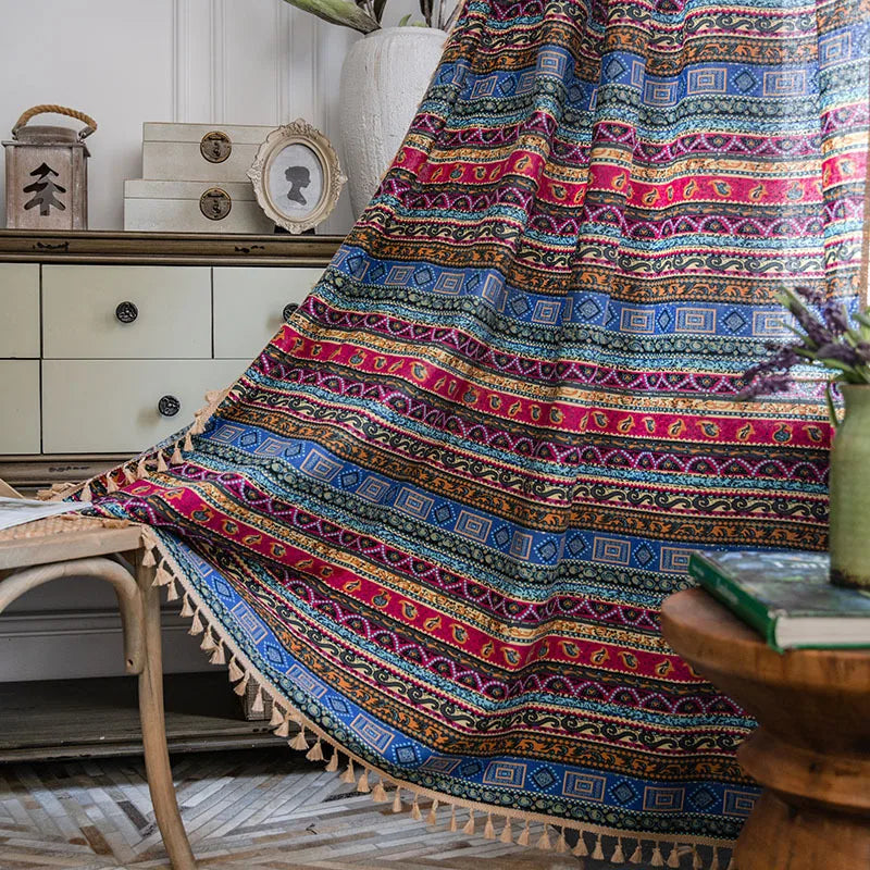 DecorBites™ Bohemian Retro Ethnic Cotton Linen Curtain