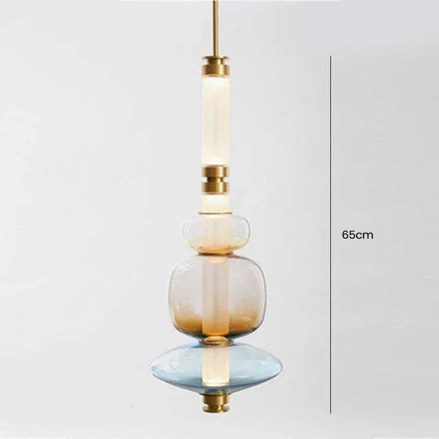 DecorBites™ Luna Glass Tube Chandelier for Kitchen Dining Staircase LED Pendant Lamp
