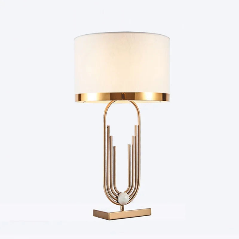 DecorBites™ Brass Table Lamp: Modem Luxury Antique Gold Lighting for Home Decor & Office Room