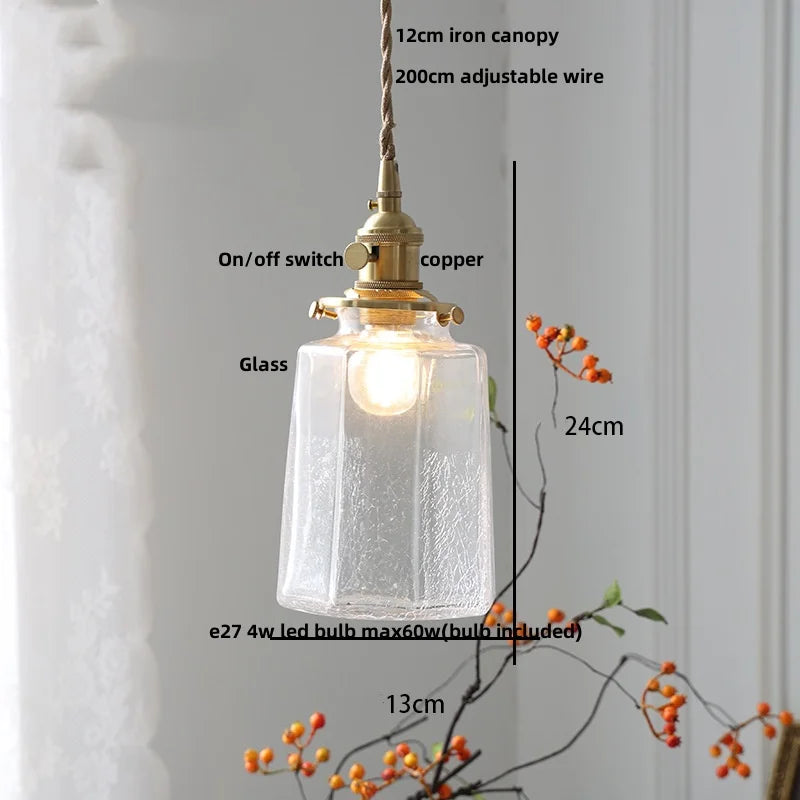 DecorBites™ Clear Glass LED Pendant Light Fixture for Modern Home Decor
