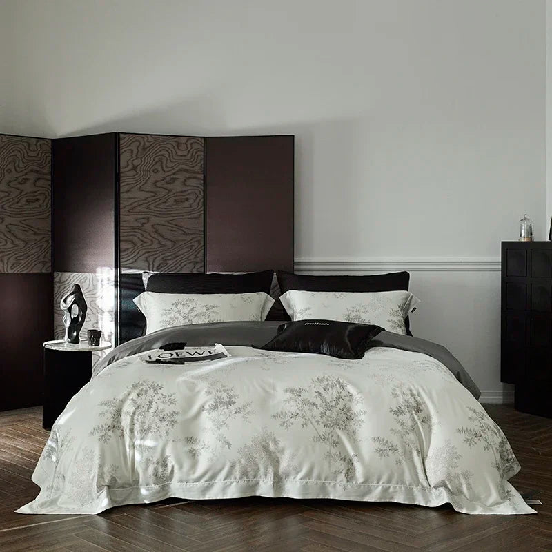 DecorBites™ Luxe 100s Egyptian Cotton Bedding Set: Sheet, Blanket, Cover, Pillowcase
