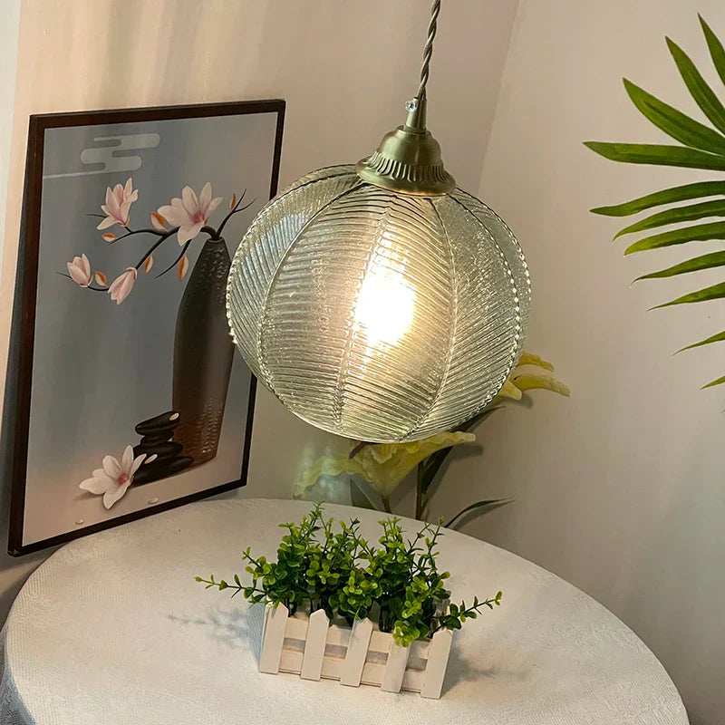 DecorBites™ Blue Glass LED Pendant Lamp: Nordic Modern Hanging Light.