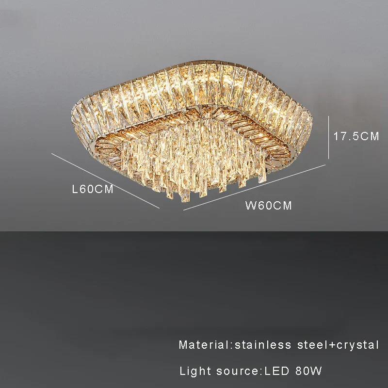 DecorBites™ Amber Crystal LED Ceiling Light for Luxurious Home Decor
