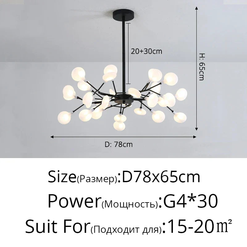 DecorBites™ Branch Shape Firefly Ceiling Chandelier G4 Led Lighting Indoor Hanging Lamp