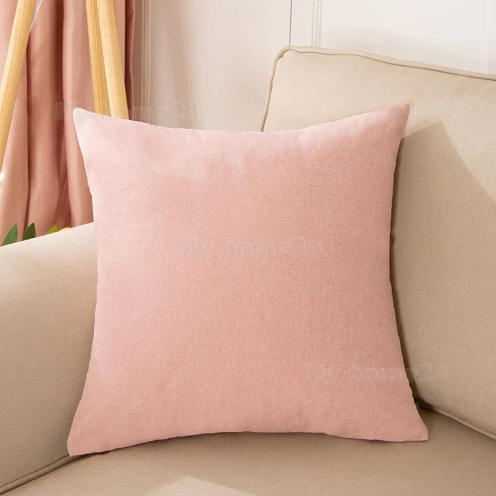 DecorBites™ Cotton Linen Pillow Cover Set for Home Decor - Plain Cushion Covers
