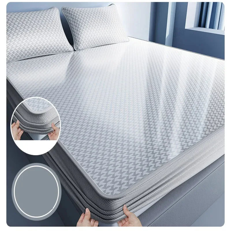 DecorBites™ Cooling Jacquard Fitted Sheet: Skin Friendly, Breathable Single Mattress Protector
