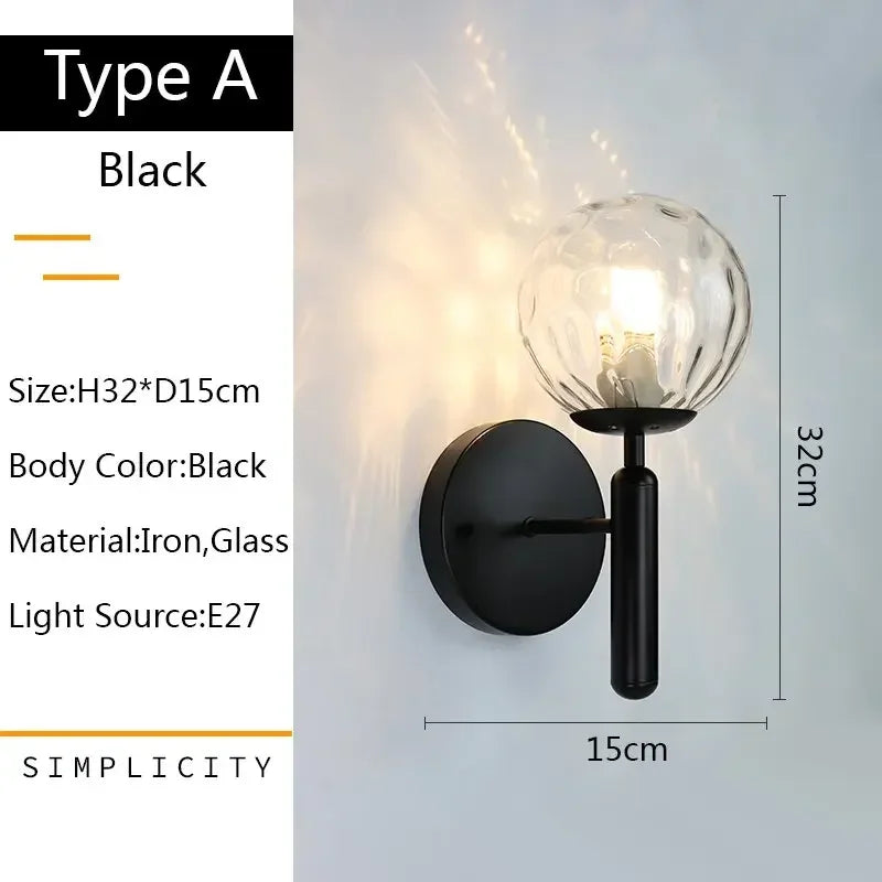 DecorBites™ Glass Ball LED Wall Lamp for Bedroom and Living Room
