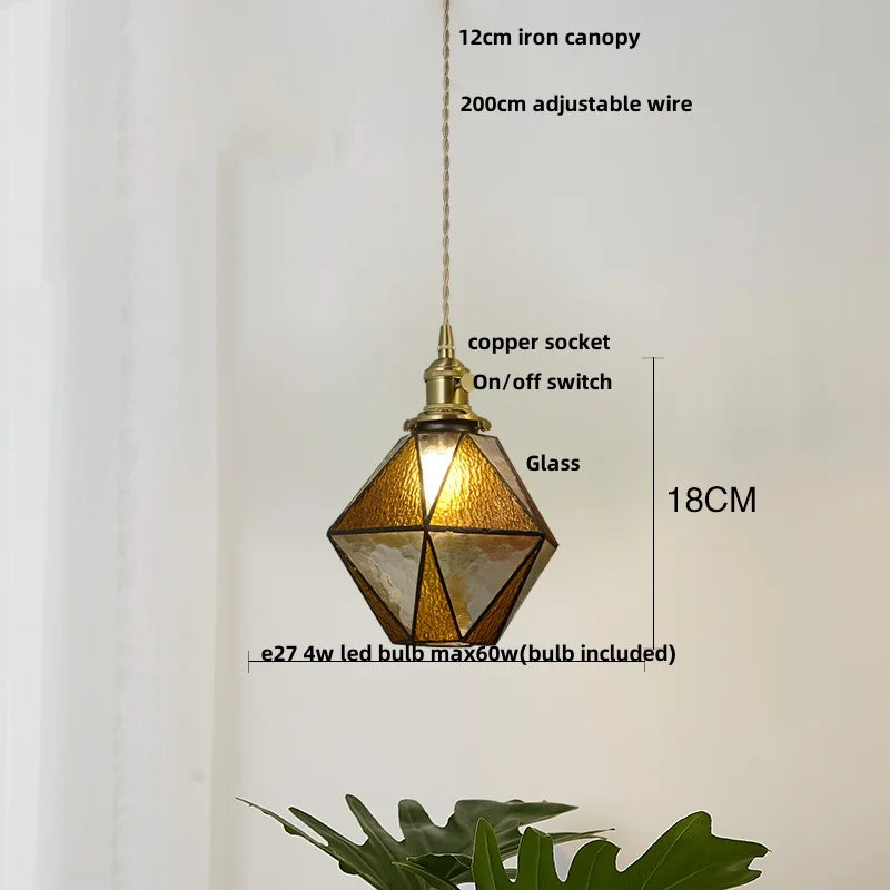 DecorBites™ Blue Glass LED Pendant Light - Nordic Modern Hang Lamp