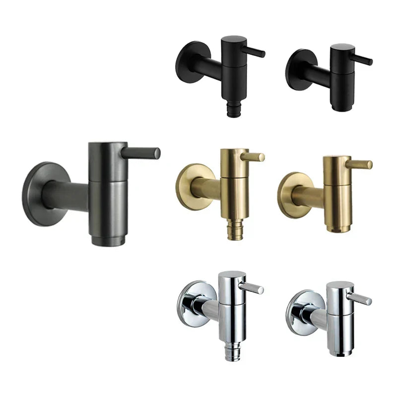 DecorBites™ Brass Black Wall Mount Garden Faucet for Extended Outdoor Use
