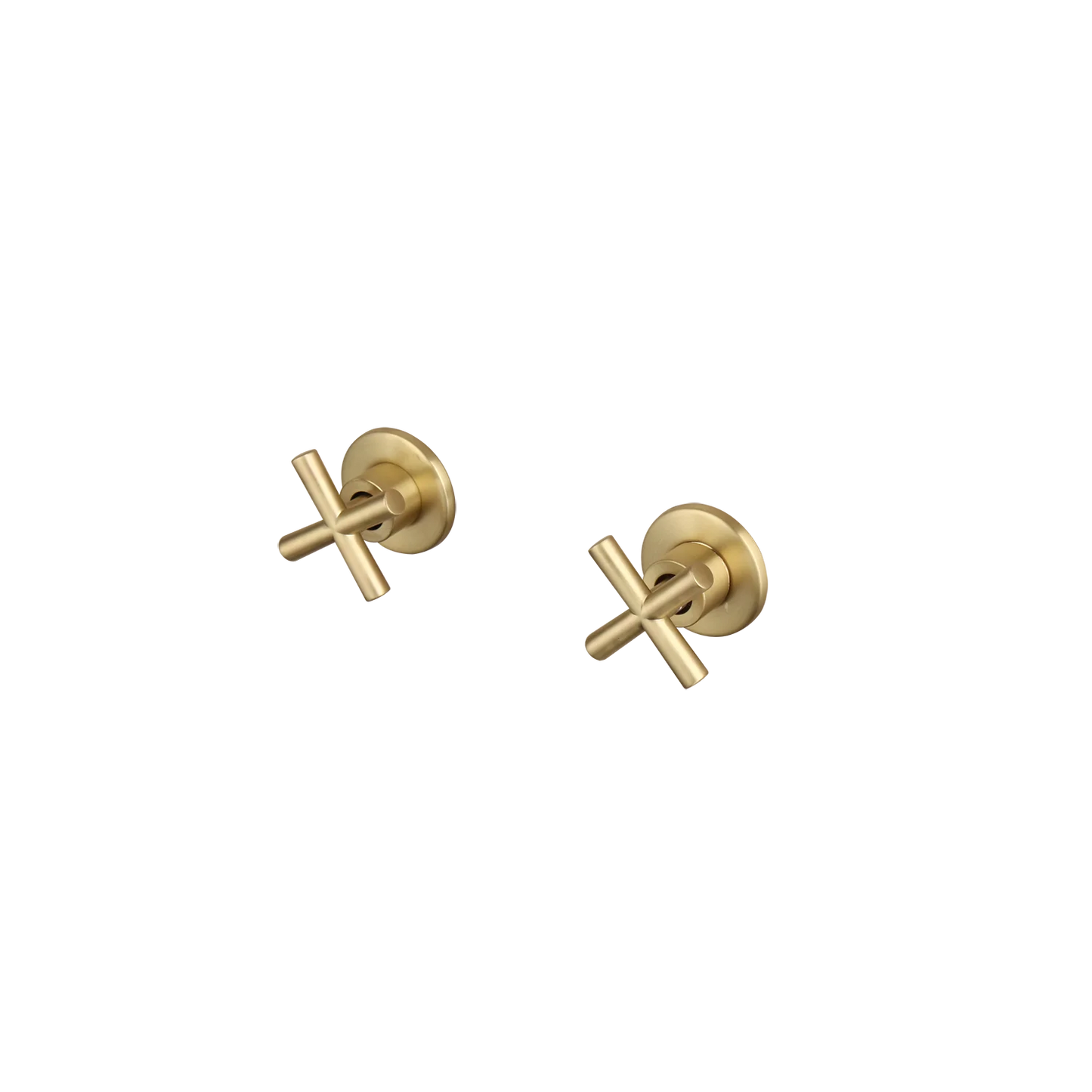 DecorBites™ Brushed Gold Rainfall Shower Faucet Set with Dual Handles and Wall Mount