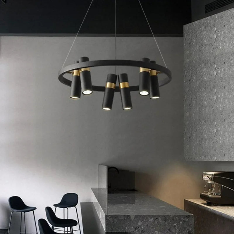 DecorBites™ Black Ring LED Pendant Light for Living Room Dining Kitchen Bar