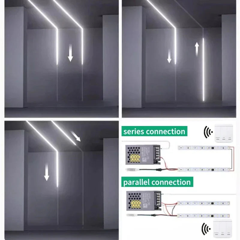 DecorBites™ Flowing LED Strip Light: SMD 2835 Pixel Horse Race Tape Light with Wireless Controller