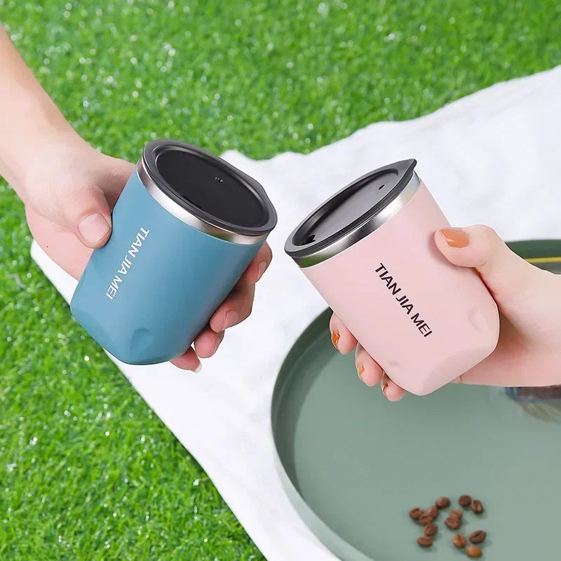 DecorBites™ 300ml Stainless Steel Vacuum Flask Thermal Travel Mug Cup