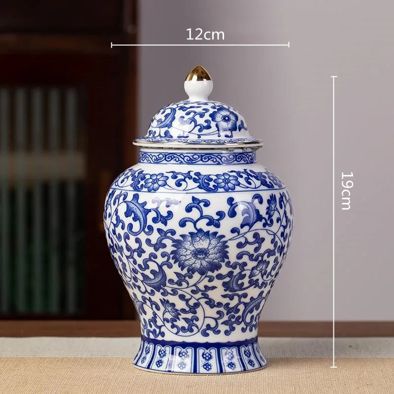 DecorBites™ Blue & White Porcelain Tea Pot Sealed Storage Container