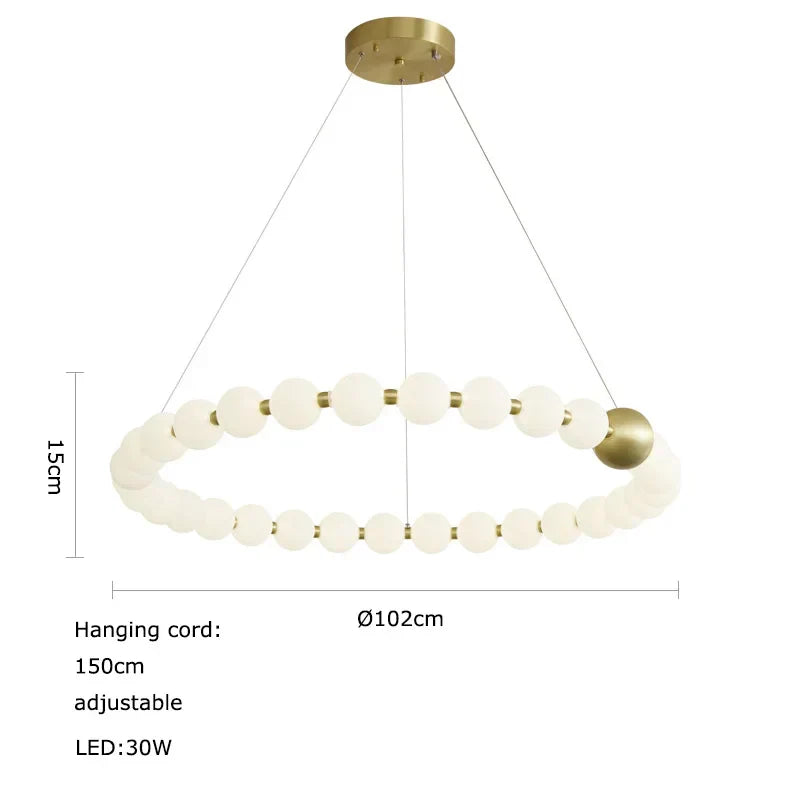 DecorBites™ Love Gold Chrome Chandelier LED Suspension Lighting for Dinning Room