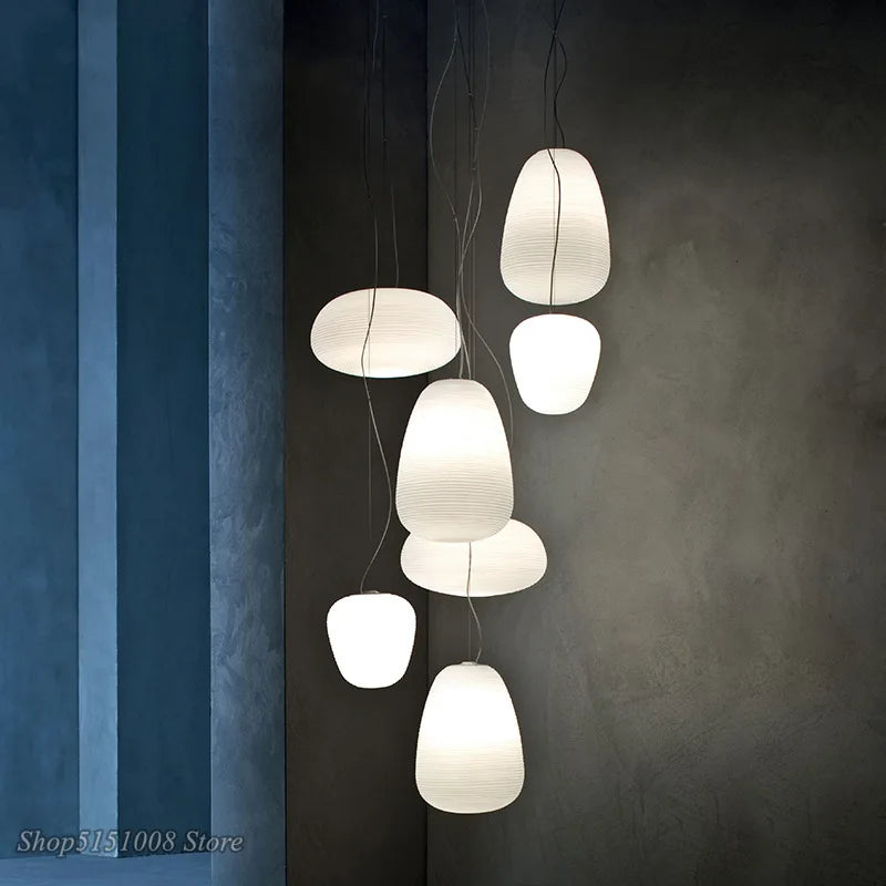 DecorBites™ Glass Whorl Pendant Lights for Kitchen and Living Room Decor