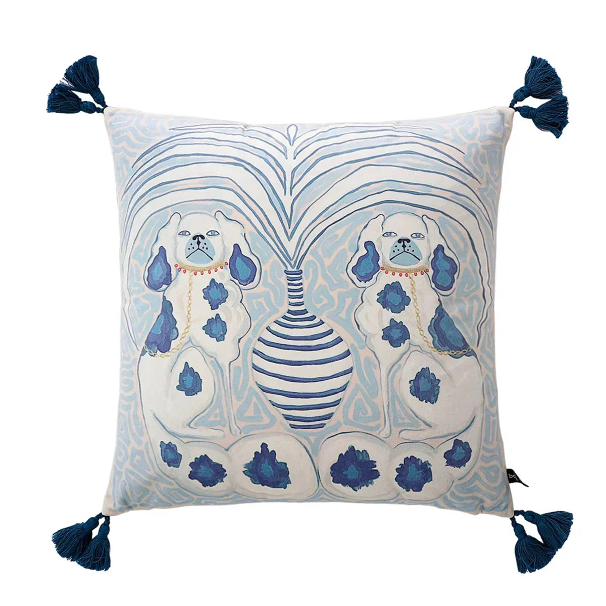 DecorBites™ Blue Lion Dog with Lemon Trees Lumbar Pillow Cover- GG Style Inspire