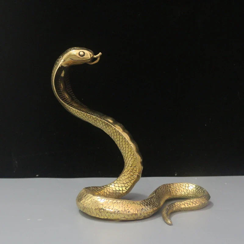 DecorBites™ Copper Cobra Zodiac Snake Feng Shui Decoration Craft