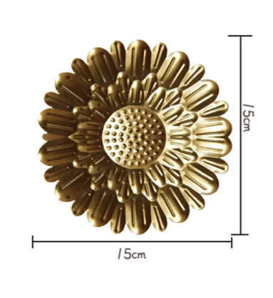 DecorBites™ Geometric Golden Metal Wall Hanging Round Ornaments - Room Decoration Accessories