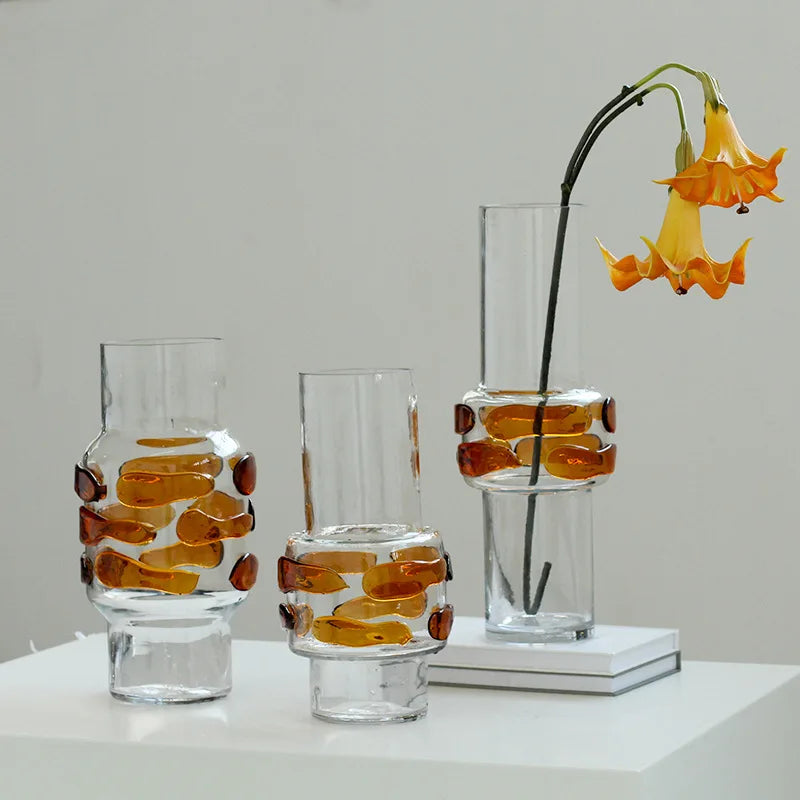 DecorBites™ Clear Glass Vase Bubble Floral Arrangement Room Decoration
