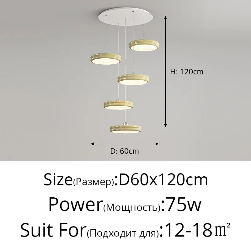 DecorBites™ Circular Modern Chandelier Pendant Light Dimmable Indoor Lamp for Dining & Kitchen Island