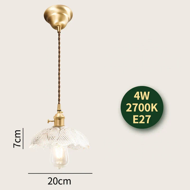 DecorBites™ Glass Lamp LED Pendant Light Fixture with Copper Socket for Nordic Modern Home Decor