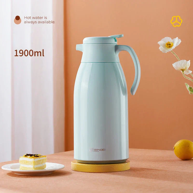 DecorBites™ Glass Insulation Kettle: Large Capacity Thermos Bottle for Long-Term Hot/Cold Drinks