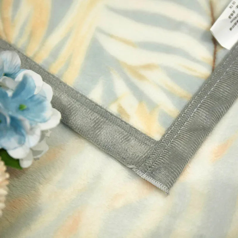 DecorBites™ Cozy Flannel Blanket for All Seasons: Double-Sided Velvet Bed Cover, Single Double