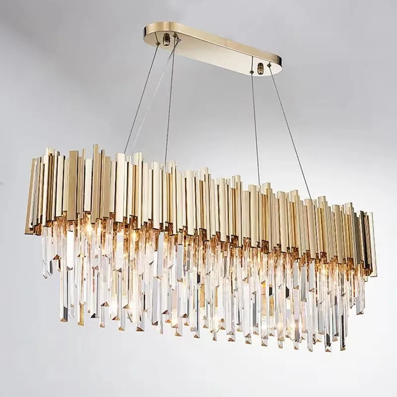 DecorBites™ Crystal Gold Chandeliers: Modern Luxury for Villa Living Room - Nordic Design