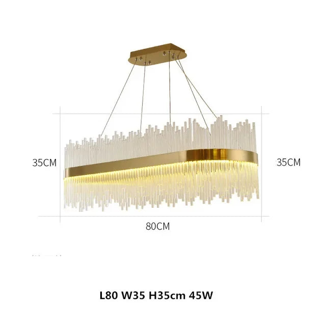 DecorBites™ Gold LED Circle Crystal Chandelier: Elegant Home Pendant Lighting for Living Room, Bedroom, Kitchen